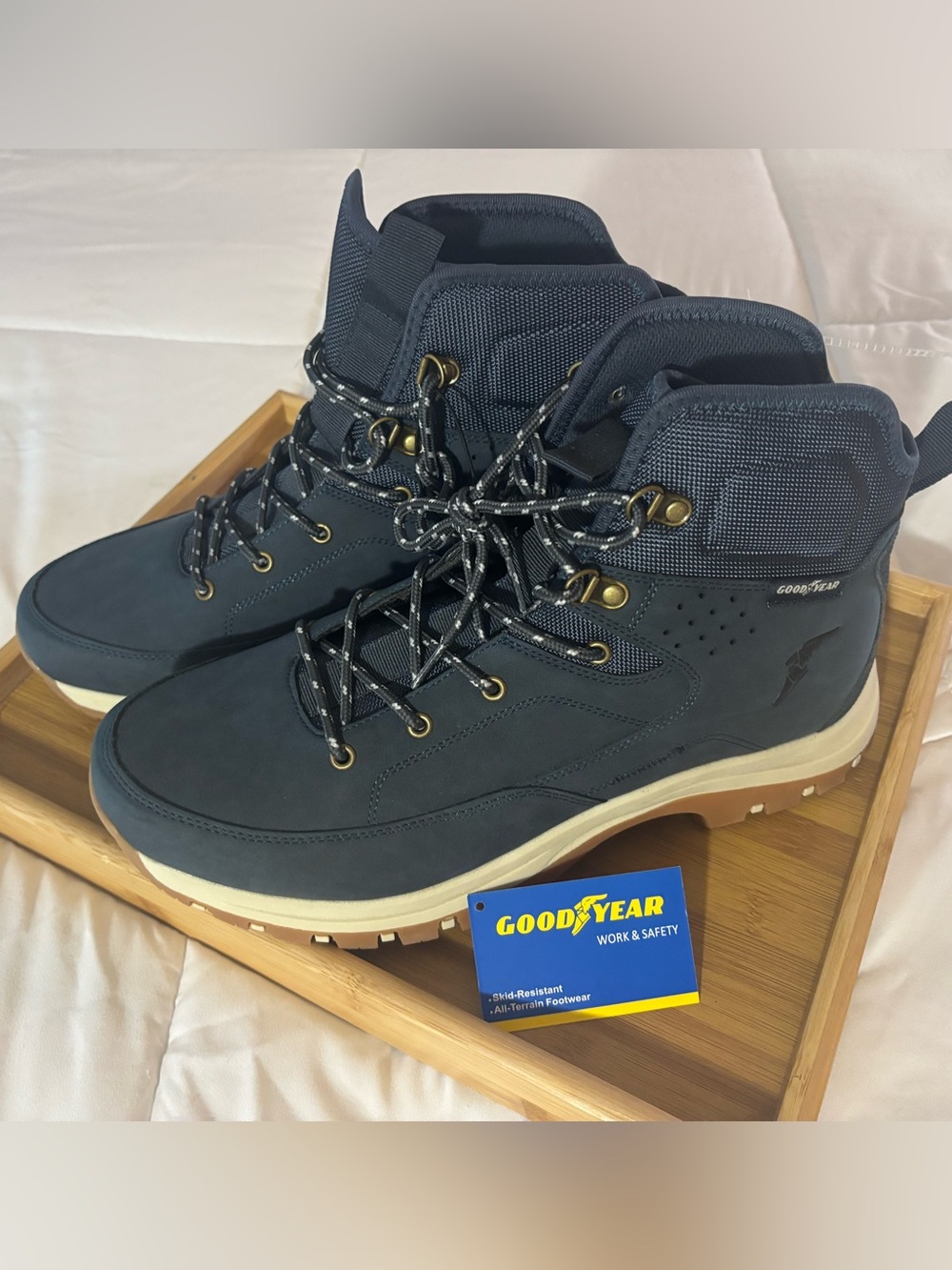 Goodyear Devotion Men’s 12W Navy Work Boots GY213612 Skid Resistant
